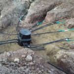 Chamber and pipe work laid for an horizontal array